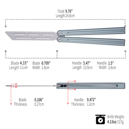 TGZUO 9.76" Professional Bearing Precision Practice Gear - Safe Cutter Precision Machined Aluminium Handle (Grey)