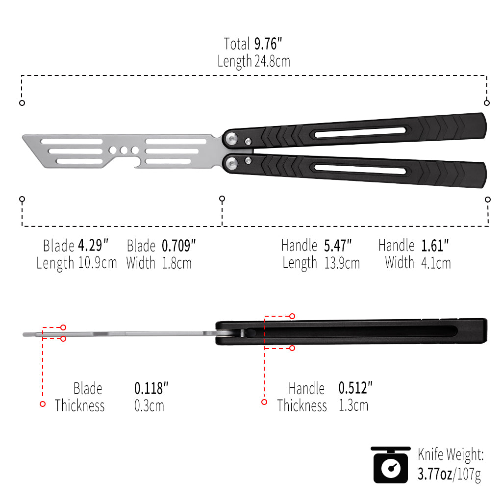 TGZUO 9.76" Professional Precision Practice Gear - Safe Cutter Precision Machined Aluminium Handle (Black)