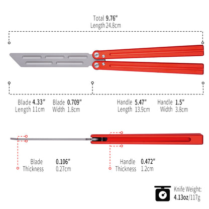 TGZUO 9.76" Professional Bearing Precision Practice Gear - Safe Cutter Precision Machined Aluminium Handle (Red)