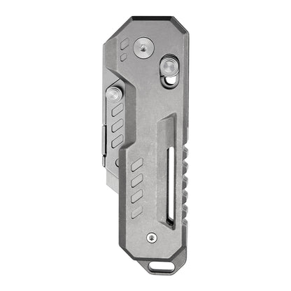 Axis Lock Folding Utility Knife,5.43" With SK2 Steel Razor Blades,Titanium Handle,Everyday Carry & Outdoor