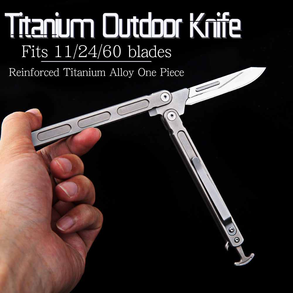 Titanium Alloy Folding Pocket Butterfly Knife Multifunctional Trainer Martial Arts Weapon Utility For Outdoor Camping Gear Outdoor Survival Tool