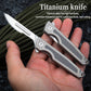 Titanium Folding Pocket Knife Edc Small Scalpel Hunting Knife Utility For Outdoor 10pcs #24 Replaceable Carbon Steel Blades Skinning Knives Slim Razor Knife With Frame Lock Box Cutter