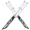 TGZUO Premium Butterfly-Messer Trainer Aluminiumgriff | LG09 Weiß