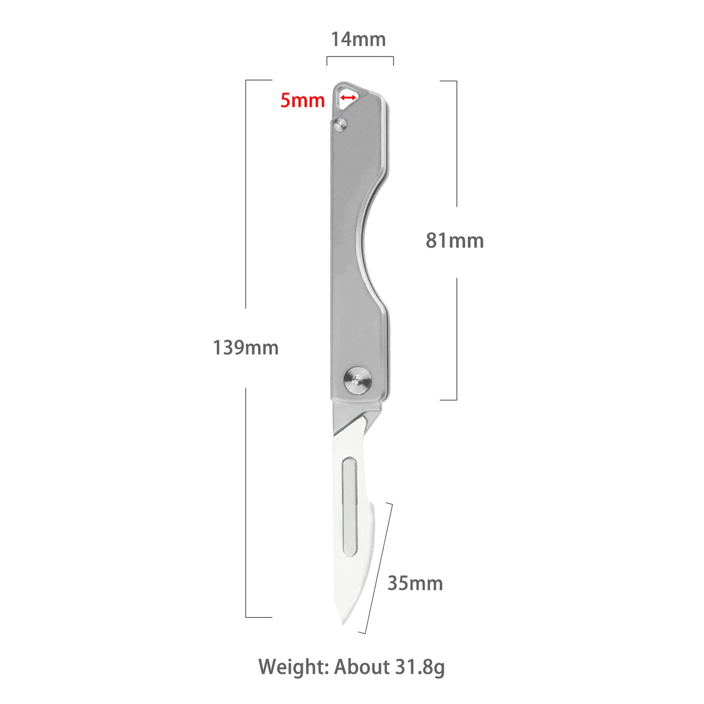 Titanium Folding Pocket Knife Edc Small Scalpel Hunting Knife Utility For Outdoor Box Cutter For Men Women 10pcs #24 Replaceable Carbon Steel Blades Skinning Knives Slim Razor Knife With Frame Lock Survival Camping