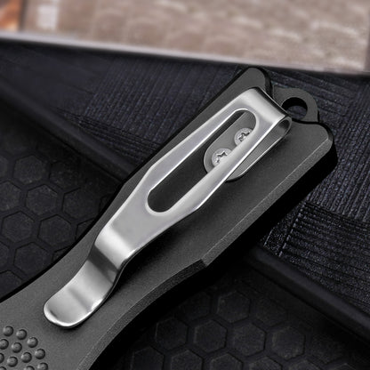 TGZUO 4.96" Compact Retractable Utility Tool - Stainless Steel Cutter Precision Machined Aluminum Handle (Black)