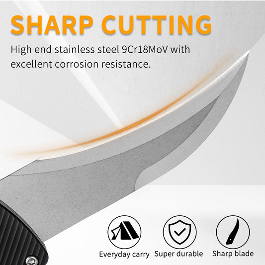 OTF Knife,Aluminum Handle,5cr15mov Blade,with Quick-Change Replaceable Blades