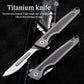 Titanium Folding Pocket Knife Edc Small Scalpel Hunting Knife Utility For Outdoor 10pcs #24 Replaceable Carbon Steel Blades Skinning Knives Slim Razor Knife With Frame Lock Box Cutter