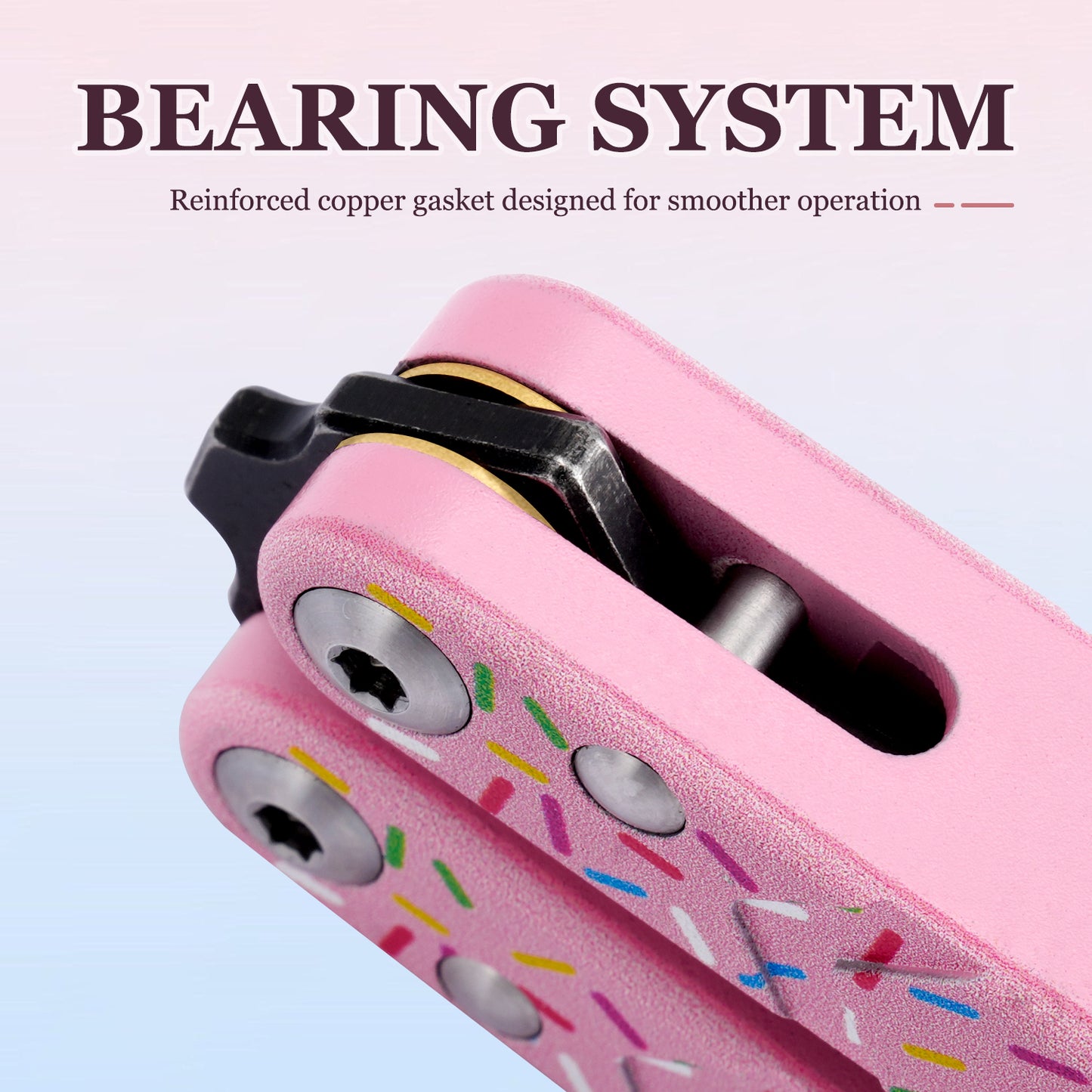 TGZUO 10.16" Professional Bearing Precision Practice Gear - Safe Cutter Precision Machined Aluminium Handle (Pink)
