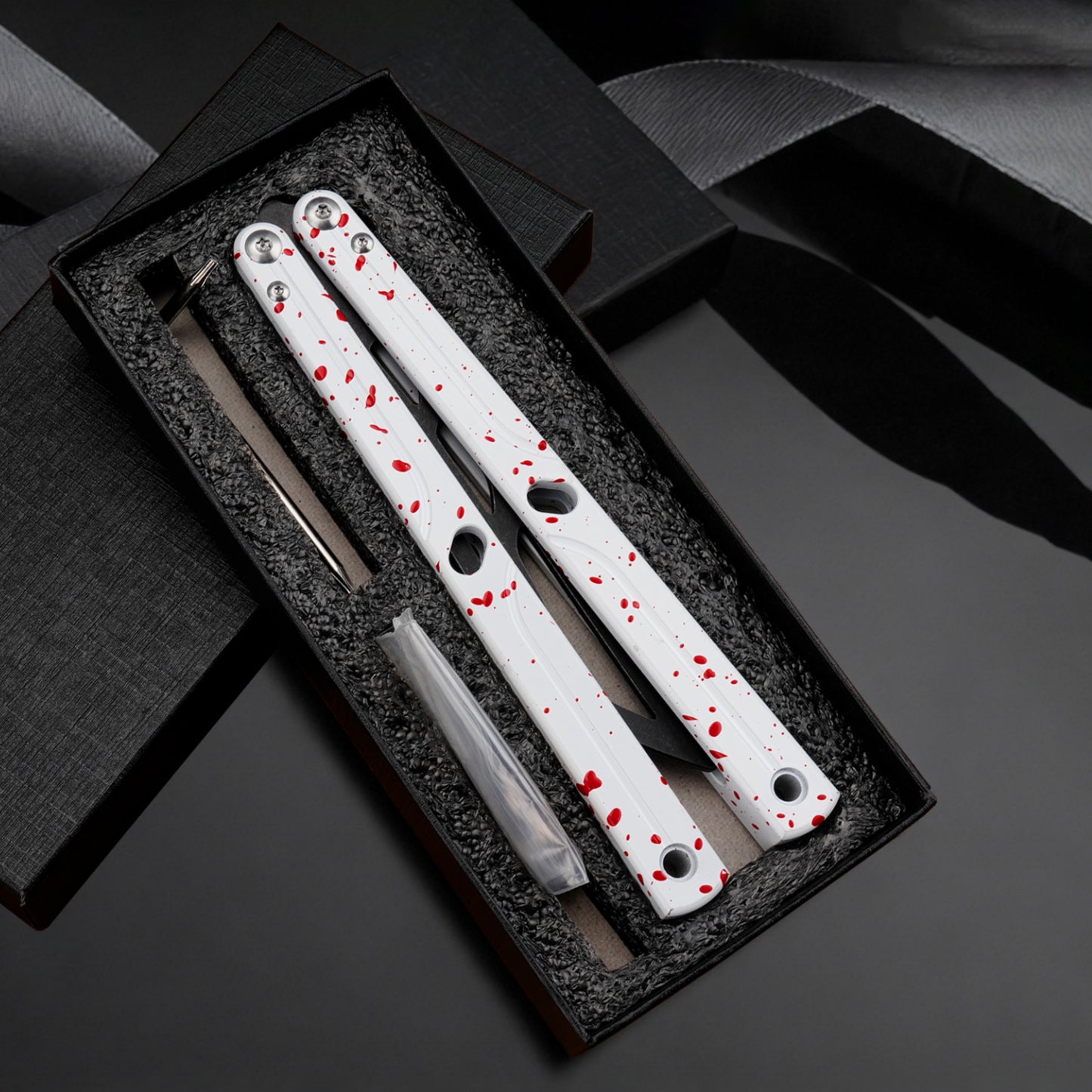 TGZUO 10.16" Professional Bearing Precision Practice Gear - Safe Cutter Precision Machined Aluminium Handle (White Red)