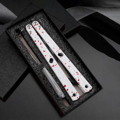 TGZUO 10.16" Professional Bearing Precision Practice Gear - Safe Cutter Precision Machined Aluminium Handle (White Red)