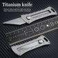 Titanium mini push and pull knife portable pocket utility knife multi-functional unpacking express knife outdoor EDC equipment