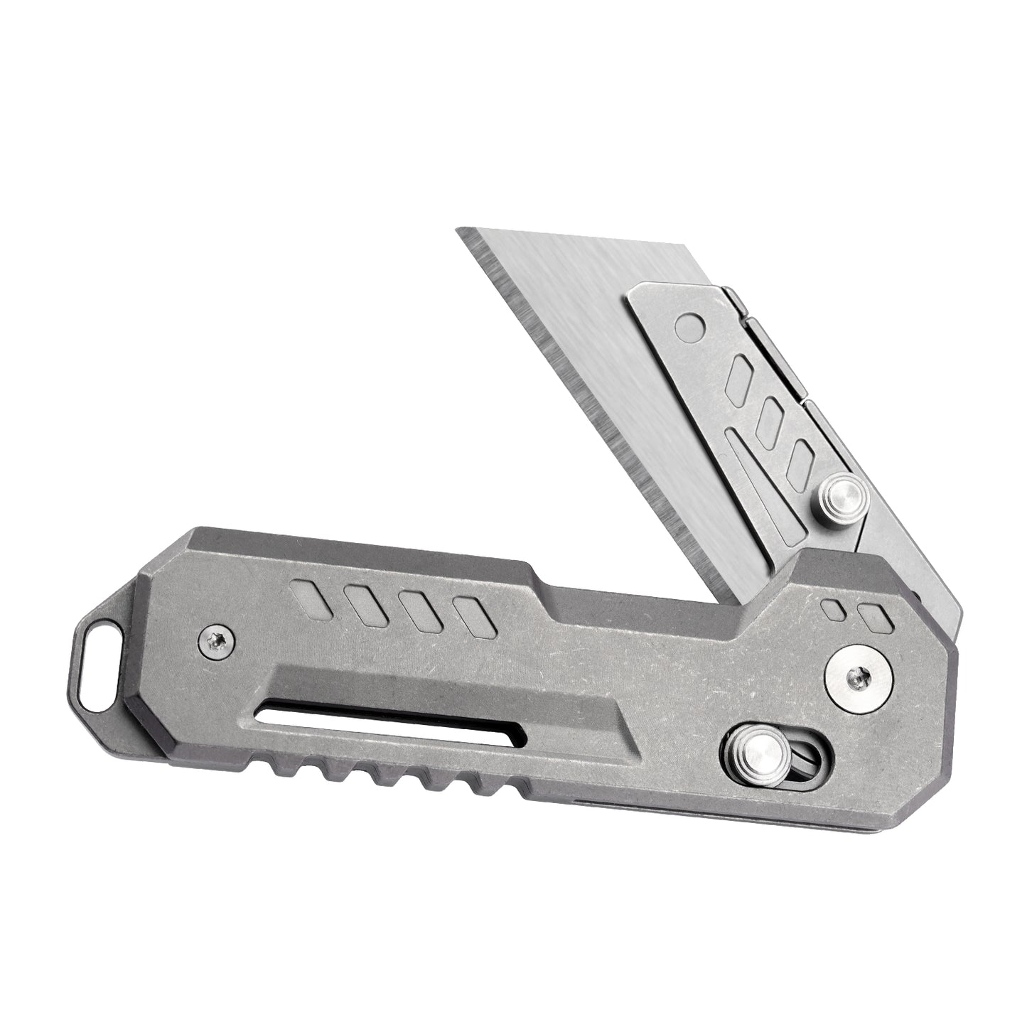 Axis Lock Folding Utility Knife,5.43" With SK2 Steel Razor Blades,Titanium Handle,Everyday Carry & Outdoor