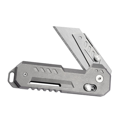 Axis Lock Folding Utility Knife,5.43" With SK2 Steel Razor Blades,Titanium Handle,Everyday Carry & Outdoor