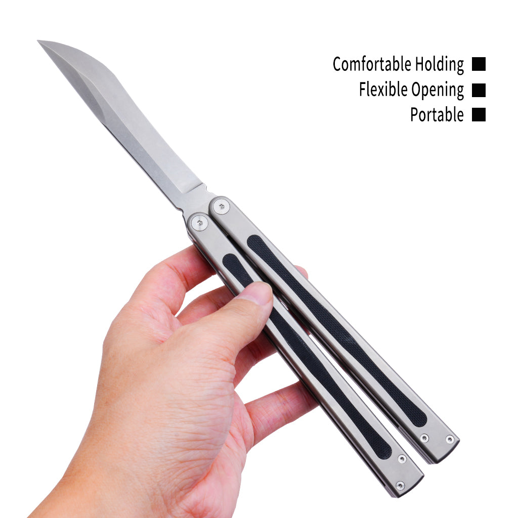 TGZUO 10.08" Professional Precision Practice Gear - 440C Steel Cutter Titanium & G10 Handle (Safe Cutter)