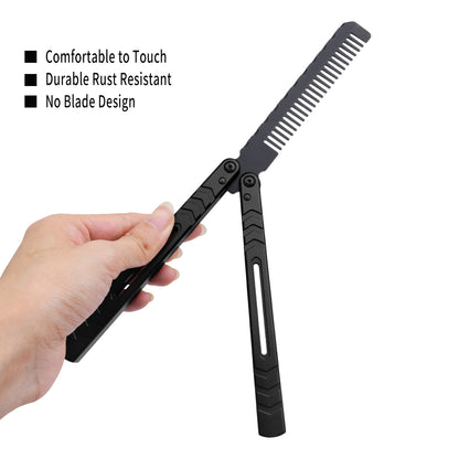 TGZUO 9.72" Professional Precision Practice Gear Comb - Safe Cutter Precision Machined Aluminium Handle (Black)