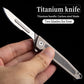 Titanium Folding Pocket Knife Edc Small Scalpel Hunting Knife Utility For Outdoor 10pcs #24 Replaceable Carbon Steel Blades Skinning Knives Slim Razor Knife With Frame Lock Box Cutter