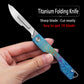 Titanium mini folding knife Utility knife with surgical blade Carving knife Express open box knife Outdoor EDC