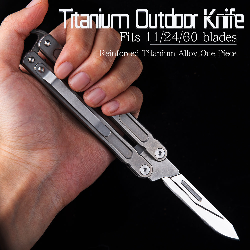 Titanium Alloy Folding Pocket Butterfly Knife Multifunctional Trainer Martial Arts Weapon Utility For Outdoor Camping Gear Outdoor Survival Tool