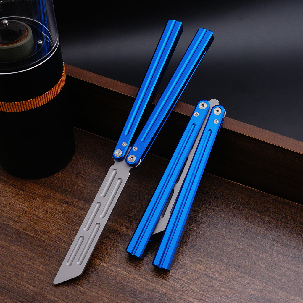 TGZUO 9.76" Professional Bearing Precision Practice Gear - Safe Cutter Precision Machined Aluminium Handle (Blue)