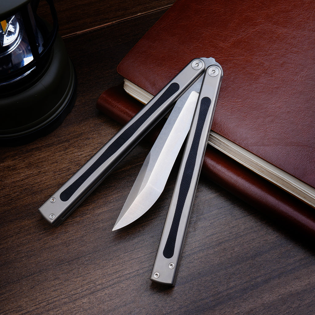 TGZUO 10.08" Professional Precision Practice Gear - 440C Steel Cutter Titanium & G10 Handle (Safe Cutter)