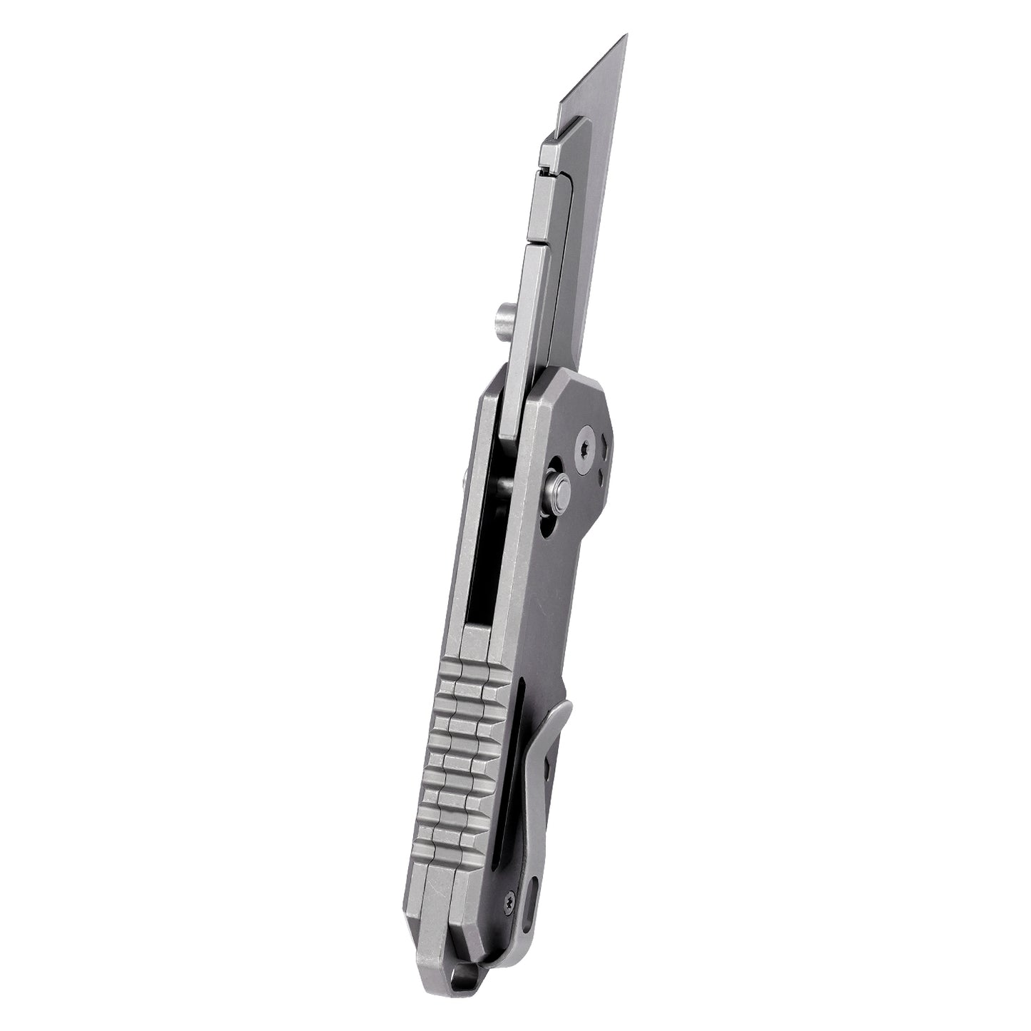 Axis Lock Folding Utility Knife,5.43" With SK2 Steel Razor Blades,Titanium Handle,Everyday Carry & Outdoor