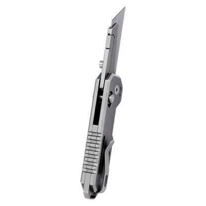 Axis Lock Folding Utility Knife,5.43" With SK2 Steel Razor Blades,Titanium Handle,Everyday Carry & Outdoor