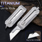 Titanium alloy multi-function push knife heavy duty retractable outdoor edc cutting knife trapezoidal blade sharp and portable