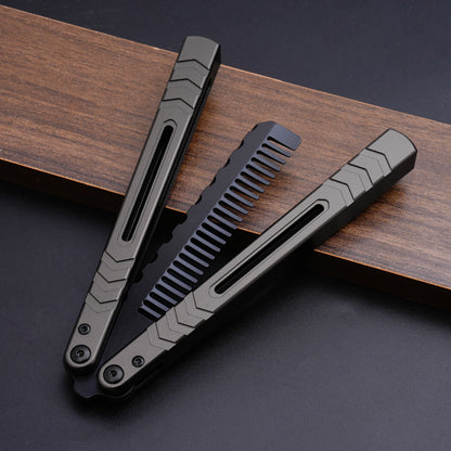 TGZUO 9.72" Professional Precision Practice Gear Comb - Safe Cutter Precision Machined Aluminium Handle (TGZUO 9.72" Professional Precision Practice Gear Comb - Safe Cutter Precision Machined Aluminium Handle (Grey))