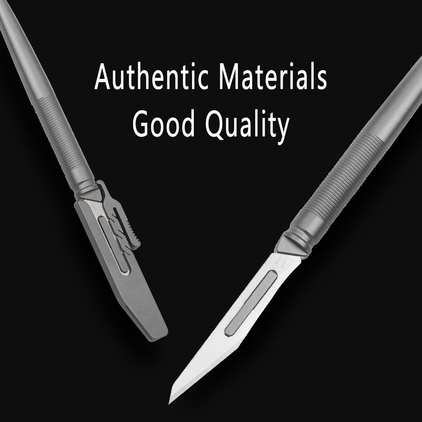 Titanium alloy paper knife No. 11 surgical blade straight handle EDC portable utility knife film tool express knife edge