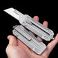 Titanium alloy multi-function push knife heavy duty retractable outdoor edc cutting knife trapezoidal blade sharp and portable