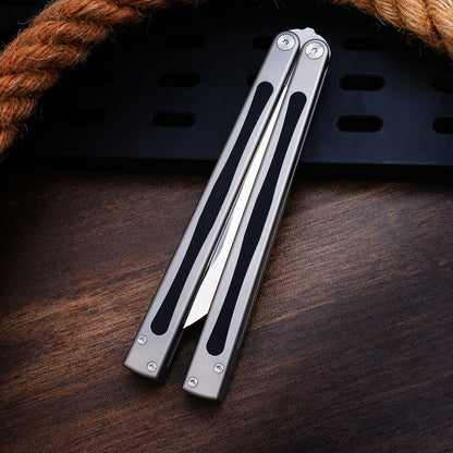TGZUO 10.08" Professional Precision Practice Gear - 440C Steel Cutter Titanium & G10 Handle (Safe Cutter)