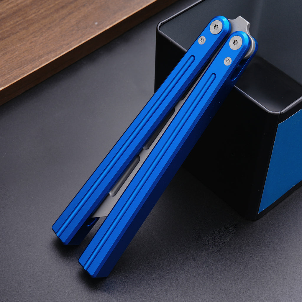 TGZUO 9.76" Professional Bearing Precision Practice Gear - Safe Cutter Precision Machined Aluminium Handle (Blue)
