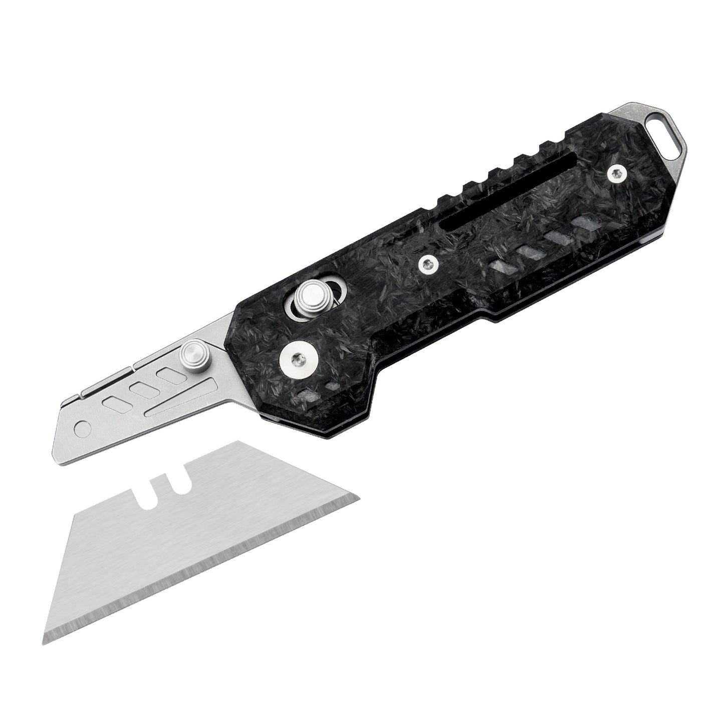Axis Lock Folding Utility Knife,5.43" With SK2 Steel Razor Blades,Carbon Fiber Handle,Everyday Carry & Outdoor