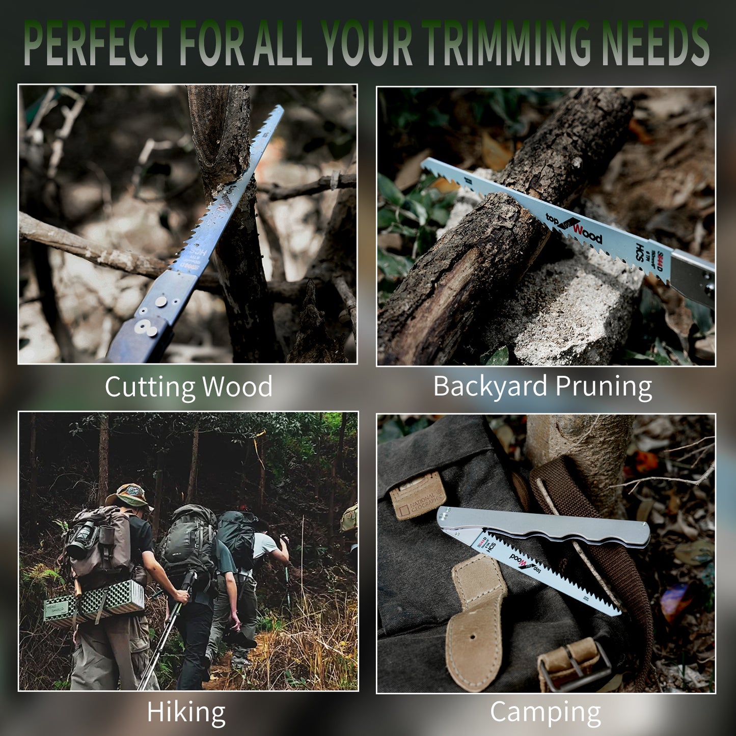 Titanium alloy folding saw, quick replacement saw blade outdoor survival tool, titanium alloy EDC carry sharp saw