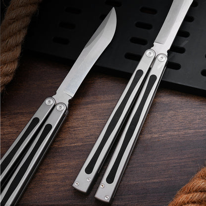 TGZUO 10.08" Professional Precision Practice Gear - 440C Steel Cutter Titanium & G10 Handle (Safe Cutter)