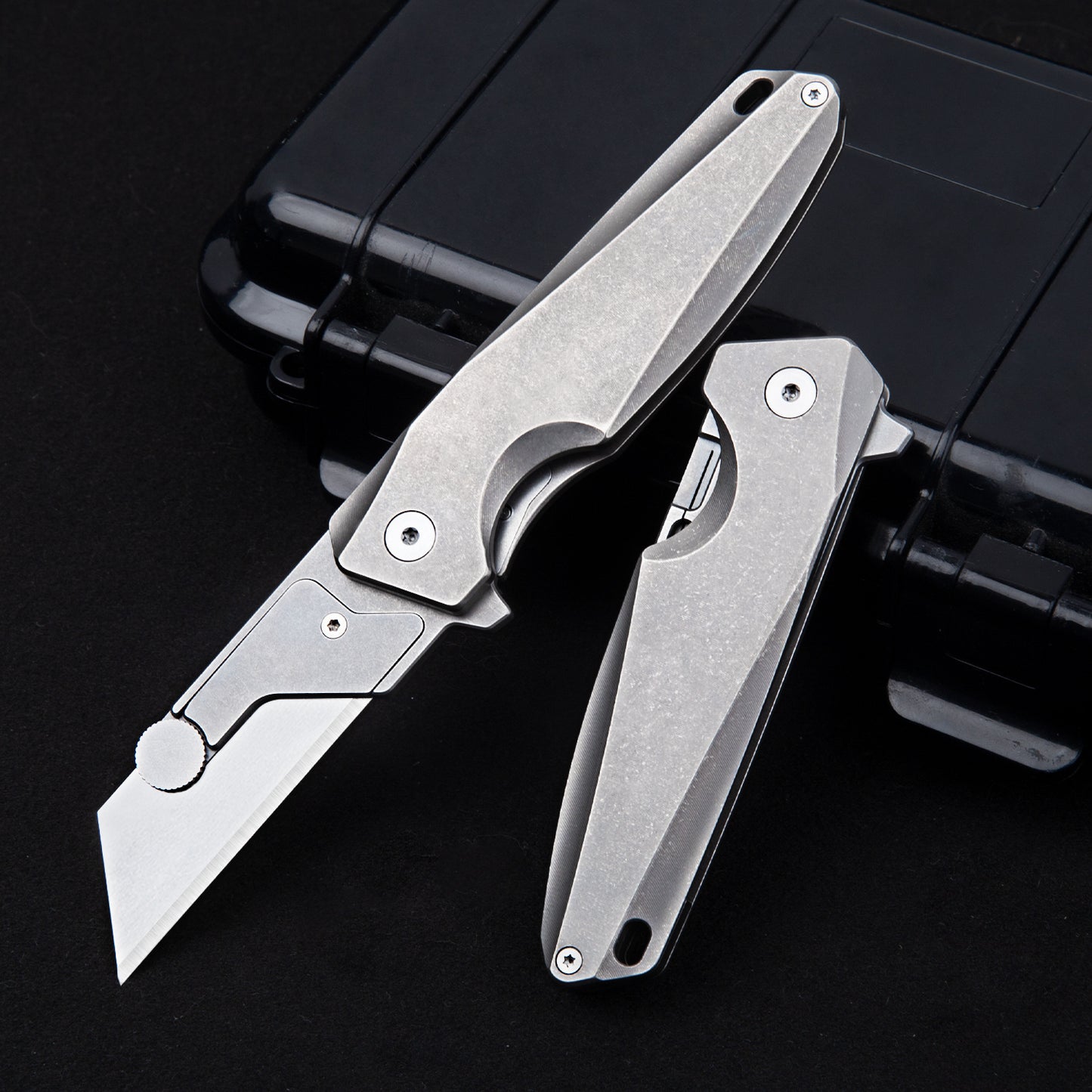 Titanium Alloy Utility Knife Handle Universal Folding Cutting Utility Knife Quick Change Blade