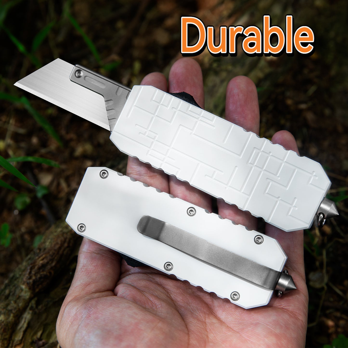 Aluminium alloy Small Utility Knives With Clip EDC Tool Pocket Knife Retractable Box Cutter With 10pcs Carbon steel Replacement Blades