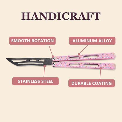 TGZUO 10.16" Professional Bearing Precision Practice Gear - Safe Cutter Precision Machined Aluminium Handle (Pink)