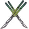 TGZUO Premium Butterfly Knife Trainer Aluminium Handle | LG09 Green Gradient
