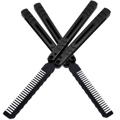 TGZUO 9.72" Professional Precision Practice Gear Comb - Safe Cutter Precision Machined Aluminium Handle (Black)
