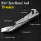 Outdoor titanium alloy multi-function tool Wrench crowbar bottle opener Box knife screwdriver seat self-defense equipment