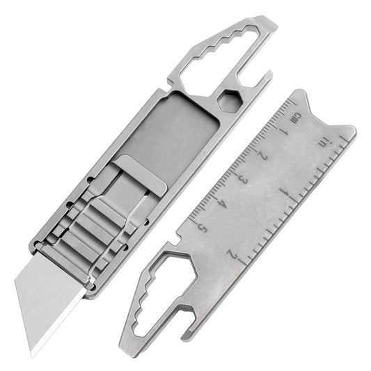 Titanium alloy utility knife multi-function crowbar combination portable edc portable tool paper cutter