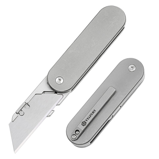Titanium alloy tool knife, quick replacement blade, portable pocket knife, mini outdoor tool gift