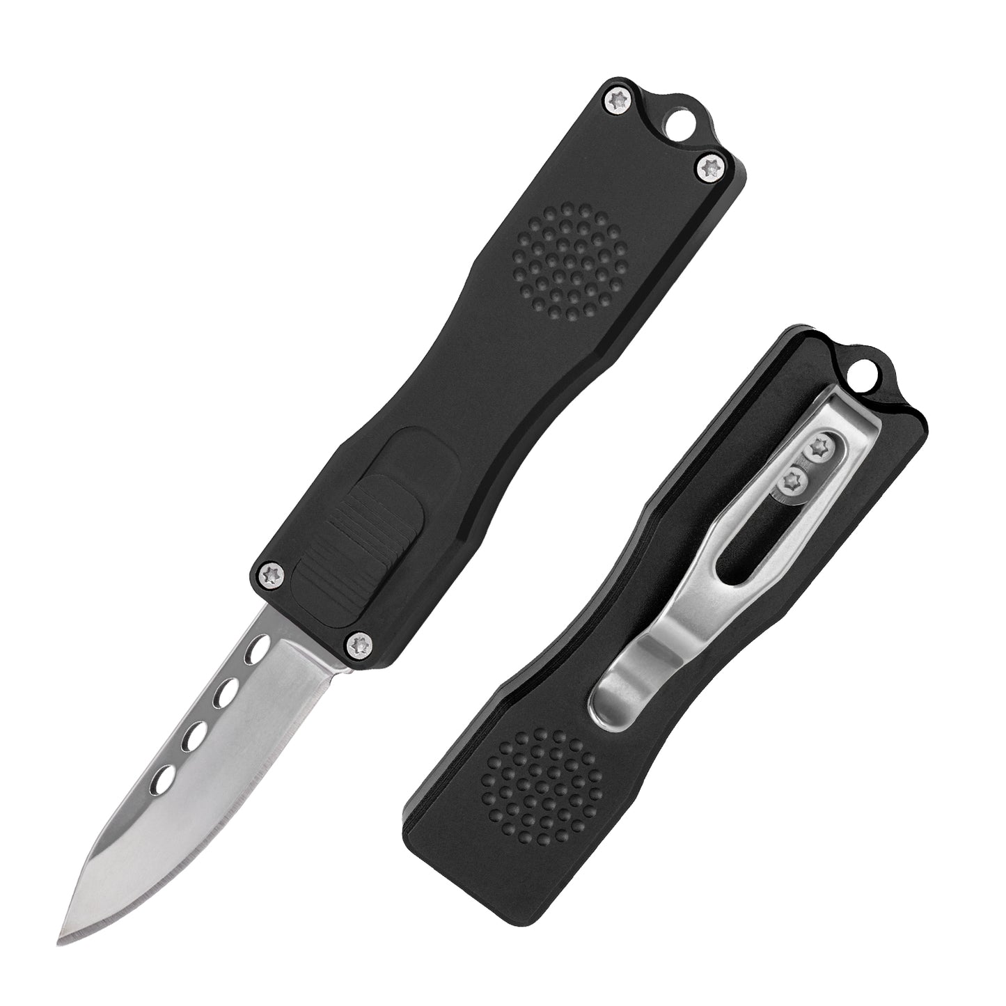 TGZUO 4.96" Compact Retractable Utility Tool - Stainless Steel Cutter Precision Machined Aluminum Handle (Black)