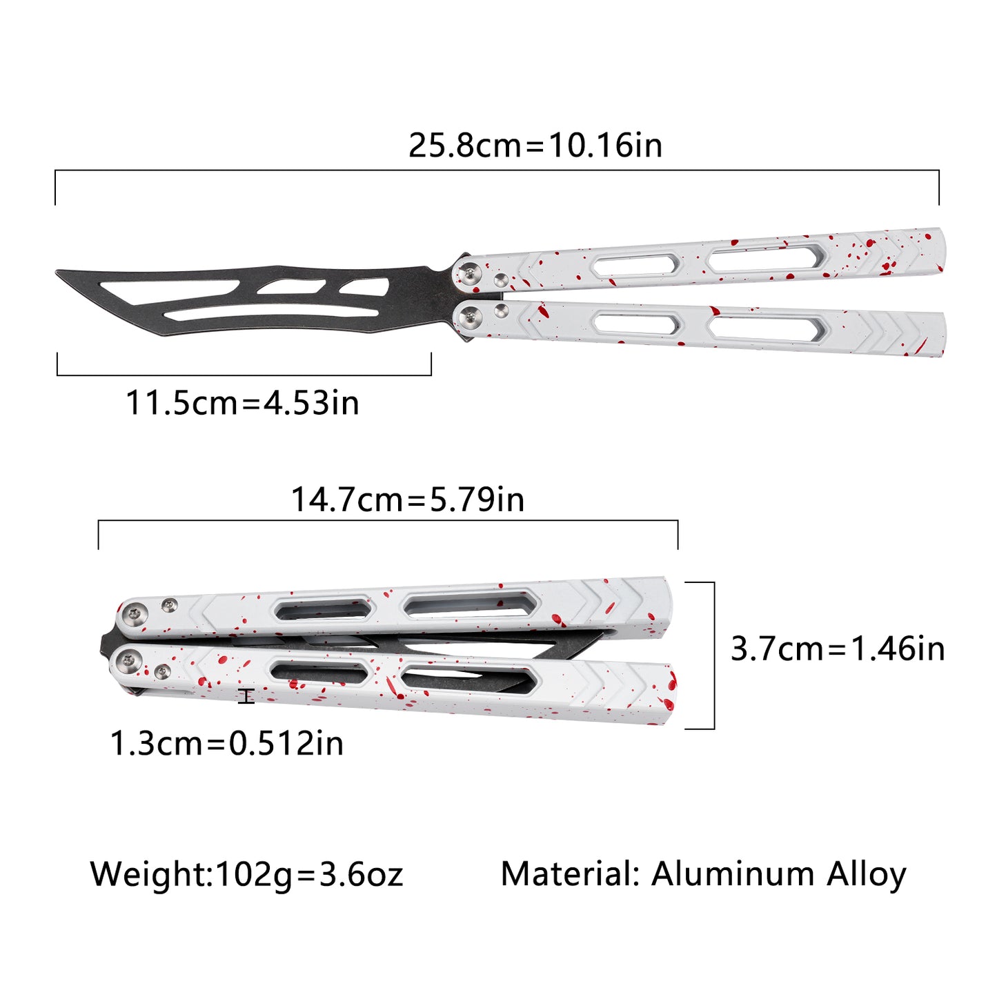 TGZUO 10.16" Professional Bearing Precision Practice Gear - Safe Cutter Precision Machined Aluminium Handle (White Red)