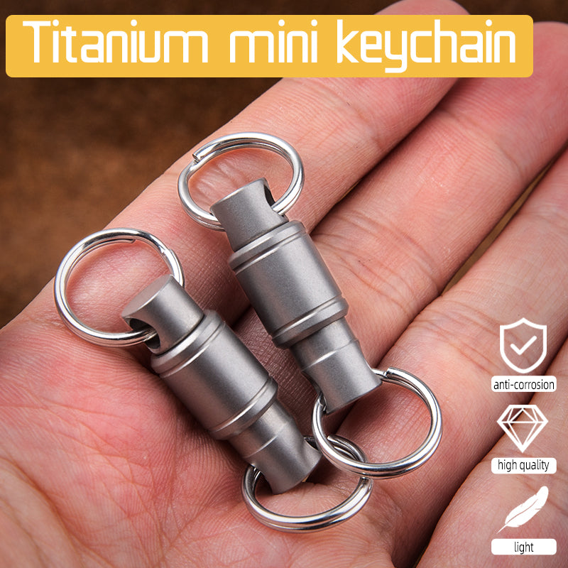 Titanium alloy universal keychain accessories universal buckle car key ring 360 degree rotation