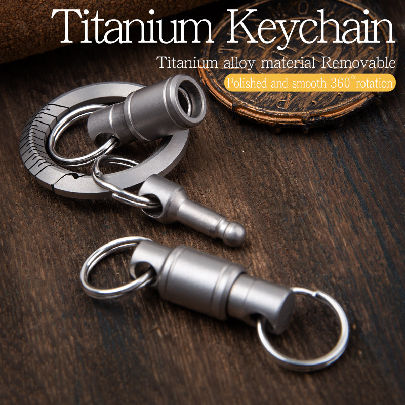 Titanium alloy universal keychain accessories universal buckle car key ring 360 degree rotation