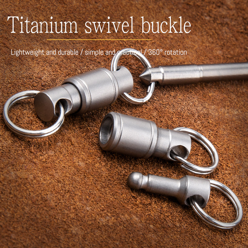 Titanium alloy universal keychain accessories universal buckle car key ring 360 degree rotation