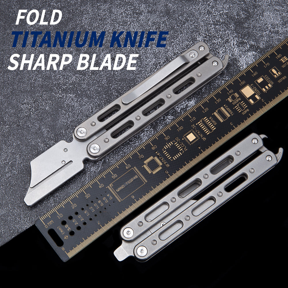 Titanium Alloy Utility Knife Multi-function Pocket Knife Handmade Carpet Cutter Knife Replaceable Blade