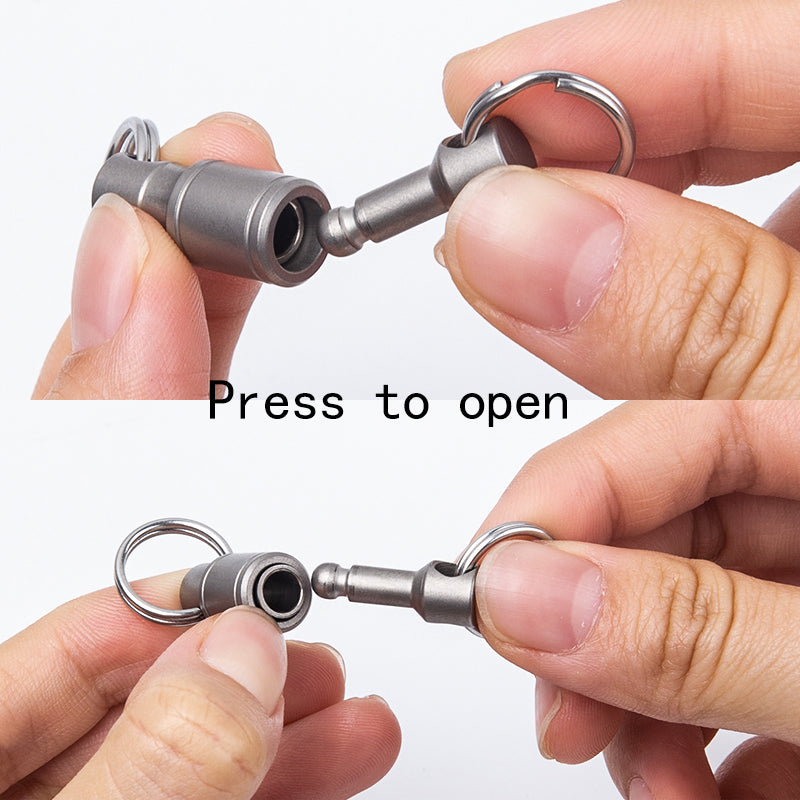 Titanium alloy universal keychain accessories universal buckle car key ring 360 degree rotation